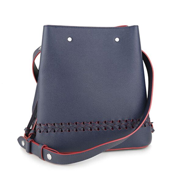 Louis Vuitton Shoulder Bag LockMe Bucket Navy Marine Rouge - Picture 2 of 9